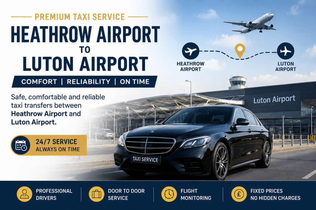 Heathrow Airport to Luton Airport Taxi Service